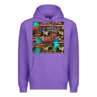 Purple hunting deer american flag seamless pattern Premium Hoodie - HRA Design Shop