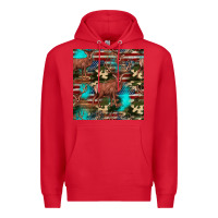 Red hunting deer american flag seamless pattern Premium Hoodie - HRA Design Shop