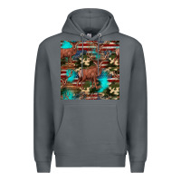 Rock hunting deer american flag seamless pattern Premium Hoodie - HRA Design Shop
