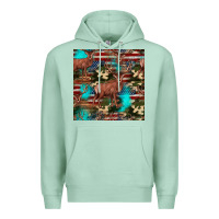 Seafoam hunting deer american flag seamless pattern Premium Hoodie - HRA Design Shop