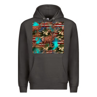 Smoke hunting deer american flag seamless pattern Premium Hoodie - HRA Design Shop