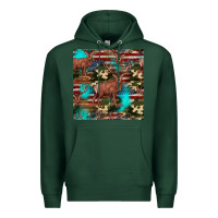 Sports Green hunting deer american flag seamless pattern Premium Hoodie - HRA Design Shop