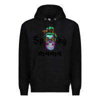 Black spooky mama skull Premium Hoodie - RanaPortraitStore
