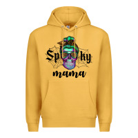 Mustard spooky mama skull Premium Hoodie - RanaPortraitStore