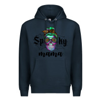 Navy spooky mama skull Premium Hoodie - RanaPortraitStore