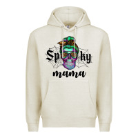 Oatmeal Heather spooky mama skull Premium Hoodie - RanaPortraitStore