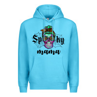 Ocean Blue spooky mama skull Premium Hoodie - RanaPortraitStore