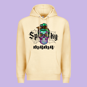 Spooky Mama Skull Premium Hoodie Designed By Ranaportraitstore