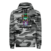 Slate Camo spooky mama skull Premium Hoodie - RanaPortraitStore