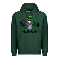Sports Green spooky mama skull Premium Hoodie - RanaPortraitStore