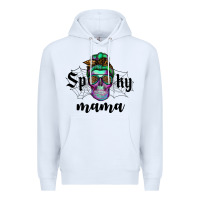 White spooky mama skull Premium Hoodie - RanaPortraitStore