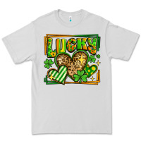 Dove Grey lucky st patricks day hearts Premium Tee - LillyAllenDesigns