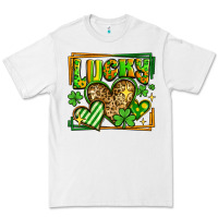 White lucky st patricks day hearts Premium Tee - LillyAllenDesigns