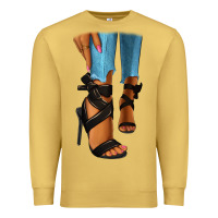 Antique Gold black heels black fashion girl Premium Sweatshirt - RanaPortraitStore