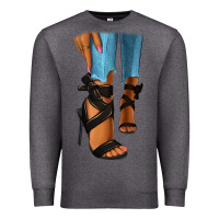 Charcoal Heather black heels black fashion girl Premium Sweatshirt - RanaPortraitStore