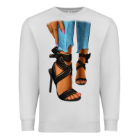 Dove Grey black heels black fashion girl Premium Sweatshirt - RanaPortraitStore