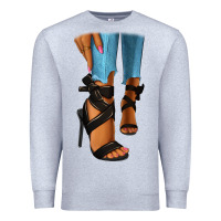 Heather Grey black heels black fashion girl Premium Sweatshirt - RanaPortraitStore
