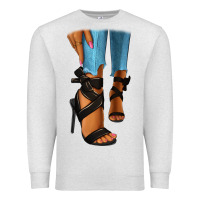 Oatmeal Heather black heels black fashion girl Premium Sweatshirt - RanaPortraitStore