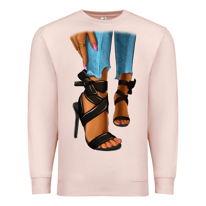 Black Heels Black Fashion Girl Premium Sweatshirt by RanaPortraitStore | Teevron