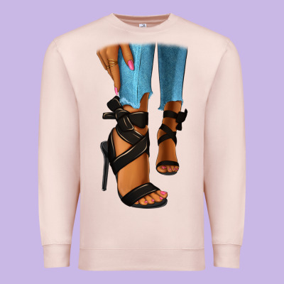 Premium Sweatshirt black heels black fashion girl