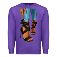 Purple black heels black fashion girl Premium Sweatshirt - RanaPortraitStore