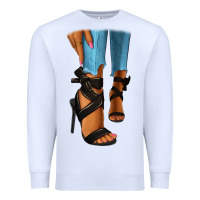 White black heels black fashion girl Premium Sweatshirt - RanaPortraitStore