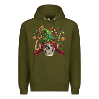 Army Green elf skull Premium Hoodie - FaDigitalArtStudio