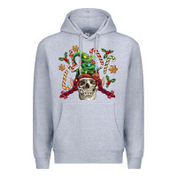 Heather Grey elf skull Premium Hoodie - FaDigitalArtStudio