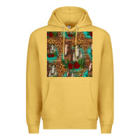 Antique Gold horses with roses seamless pattern Premium Hoodie - HRA Design Shop