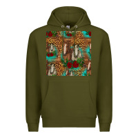 Army Green horses with roses seamless pattern Premium Hoodie - HRA Design Shop