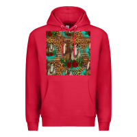 Cardinal horses with roses seamless pattern Premium Hoodie - HRA Design Shop