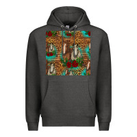 Charcoal Heather horses with roses seamless pattern Premium Hoodie - HRA Design Shop