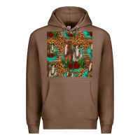 Chestnut horses with roses seamless pattern Premium Hoodie - HRA Design Shop