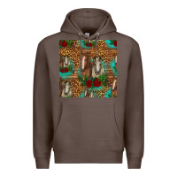 Coffee horses with roses seamless pattern Premium Hoodie - HRA Design Shop