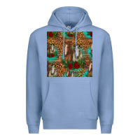 Colony Blue horses with roses seamless pattern Premium Hoodie - HRA Design Shop
