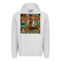 Dove Grey horses with roses seamless pattern Premium Hoodie - HRA Design Shop