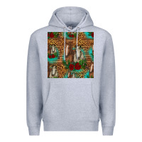 Heather Grey horses with roses seamless pattern Premium Hoodie - HRA Design Shop