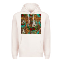 Pale Pink horses with roses seamless pattern Premium Hoodie - HRA Design Shop
