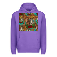 Purple horses with roses seamless pattern Premium Hoodie - HRA Design Shop