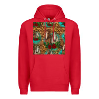 Red horses with roses seamless pattern Premium Hoodie - HRA Design Shop