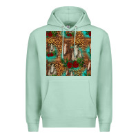 Seafoam horses with roses seamless pattern Premium Hoodie - HRA Design Shop