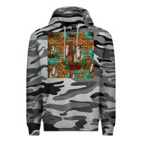 Slate Camo horses with roses seamless pattern Premium Hoodie - HRA Design Shop