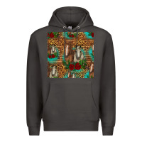 Smoke horses with roses seamless pattern Premium Hoodie - HRA Design Shop