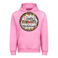 Fuchsia Pink christmas santas favorite phlebotomist light Urban Hoodie - AdoDesignShop