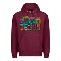 Burgundy give me coffee jesus Premium Hoodie - RacoonDesign