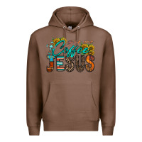 Chestnut give me coffee jesus Premium Hoodie - RacoonDesign