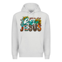 Dove Grey give me coffee jesus Premium Hoodie - RacoonDesign