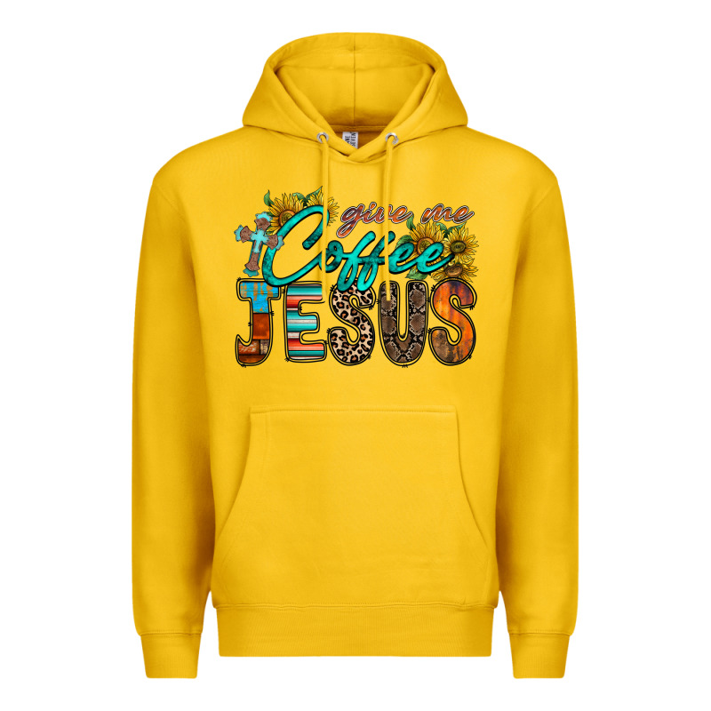 Give Me Coffee Jesus Premium Hoodie by RacoonDesign | Teevron