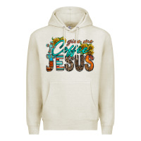 Oatmeal Heather give me coffee jesus Premium Hoodie - RacoonDesign