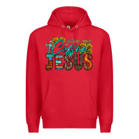 Red give me coffee jesus Premium Hoodie - RacoonDesign